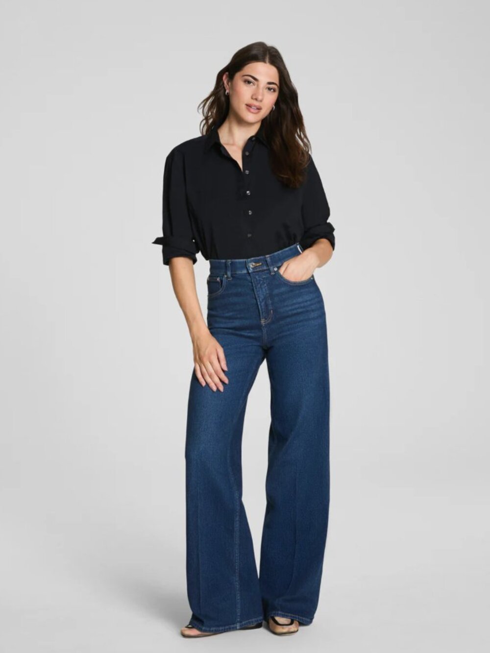 SPANXshape® Authentic 360 Wide Leg Jeans | Petite XL in Adriatic Blue
